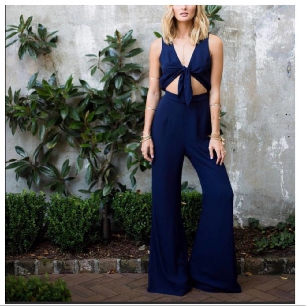 Show Me Your MuMu Navy Jumpsuit size small - Picture 1 of 5
